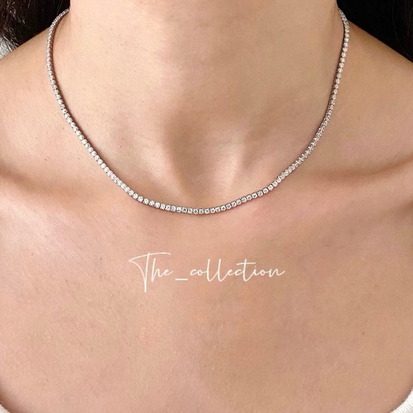 STERLING SILVER TENNIS CHOKER - Picture 2 of 3